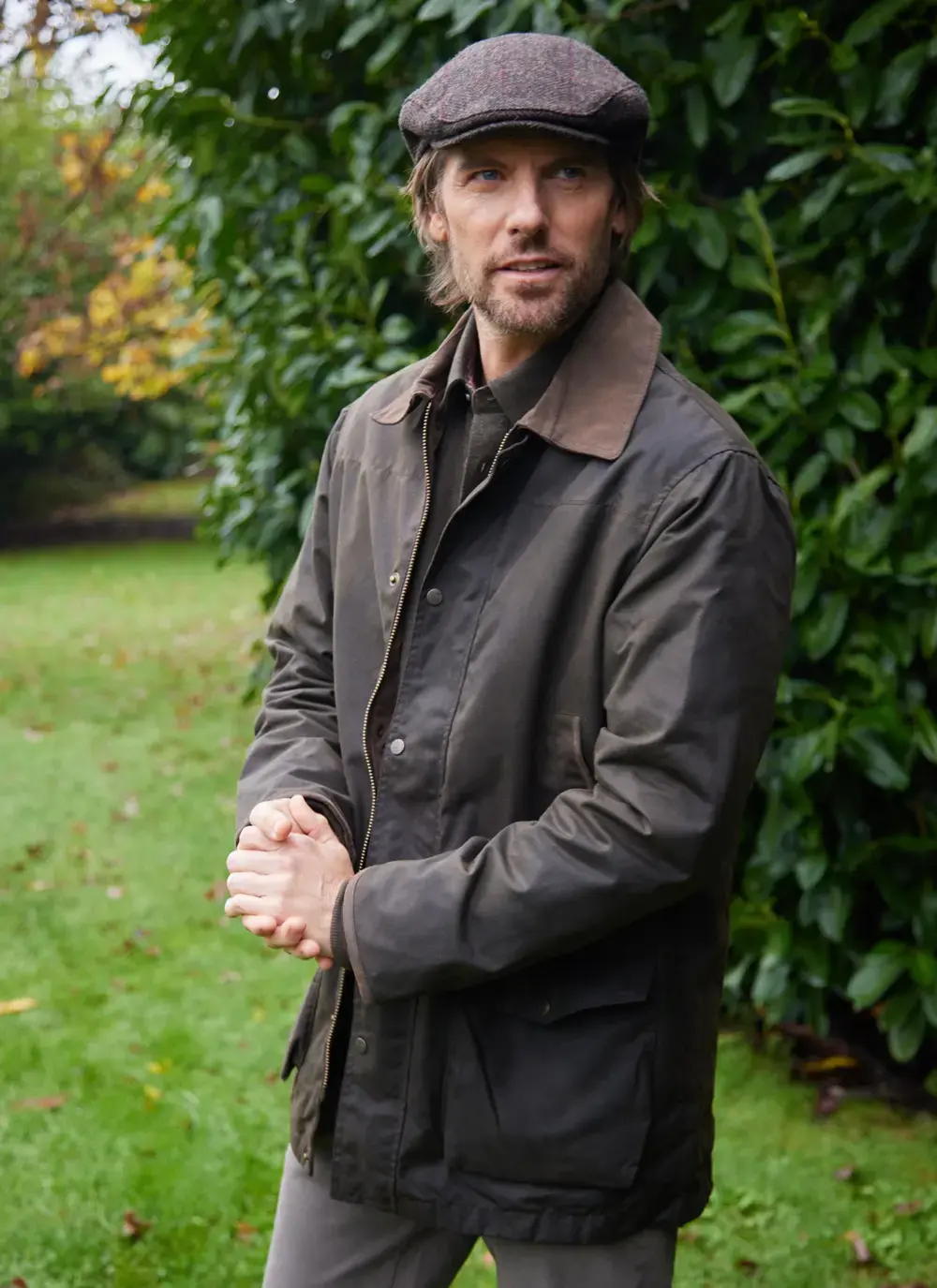 Caledonia Wax Jacket in Olive